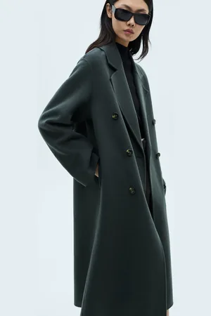 MANGO Abrigo lana handmade oversize