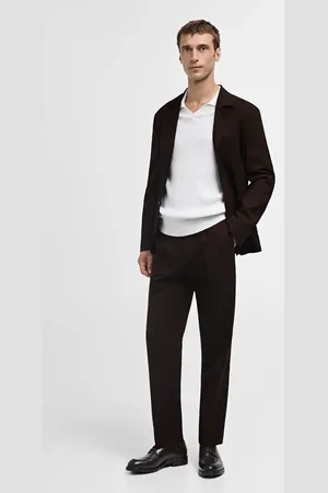 MANGO AN Pantalón traje % lana regular fit