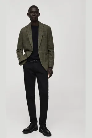 MANGO AN Americana slim fit lana pata de gallo 6