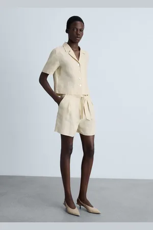 MANGO Camisa lino manga corta