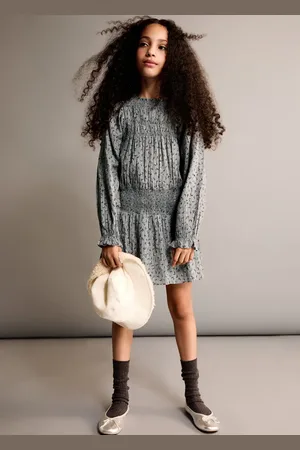 MANGO KIDS Vestido estampado lúrex 2