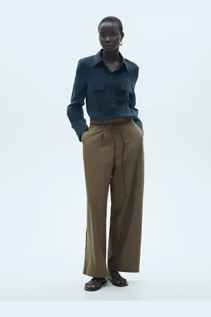 MANGO Pantalón lyocell cordón ajustable