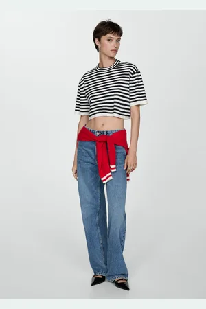 MANGO Jersey crop rayas