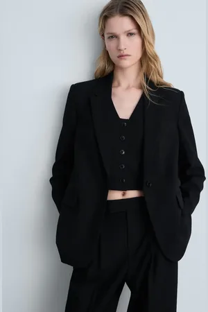 MANGO Blazer recta bolsillos solapa