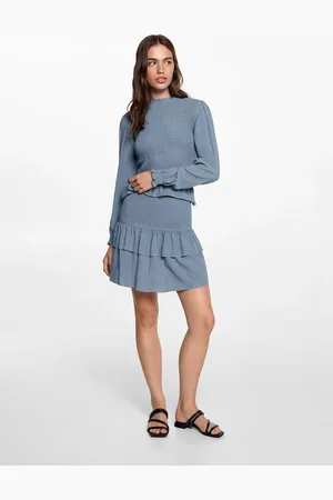 MANGO TEEN Falda fruncida volantes