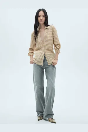 MANGO Camisa fluida rayas