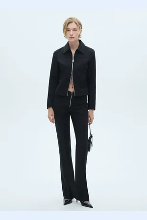 MANGO Pantalón flare cremallera