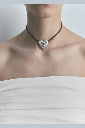 MANGO Collar cordón corazón Unitalla