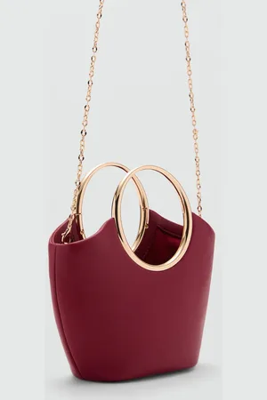 MANGO Bolso de mano detalles metálicos Unitalla