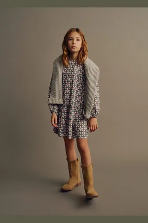 MANGO KIDS Vestido estampado volantes