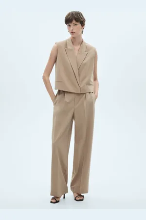 MANGO Pantalón traje cintura elástica