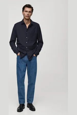 MANGO AN Camisa % lana bolsillo E