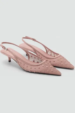 MANGO Zapato tacón mesh bolas decorativas ½