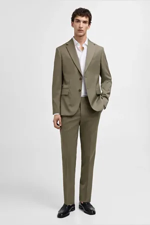 MANGO AN Pantalón traje slim fit % lana virgen