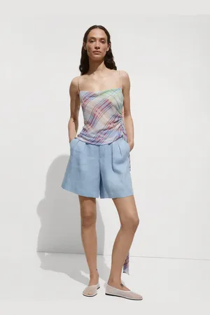 MANGO Shorts rectos lino