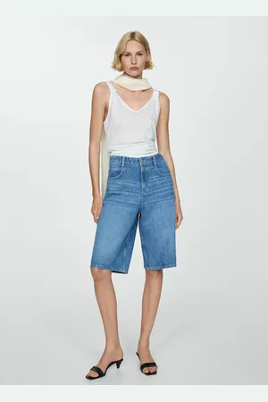MANGO Top lino tirantes nudos CH