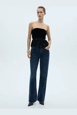 MANGO Top peplum detalle letejuelas