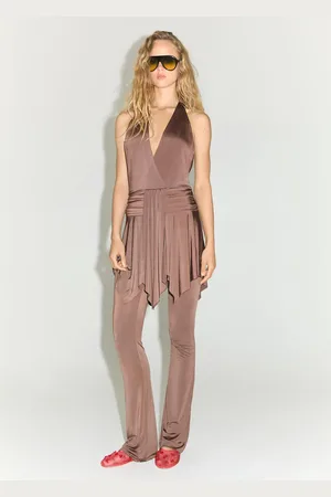 MANGO Vestido asimétrico halter