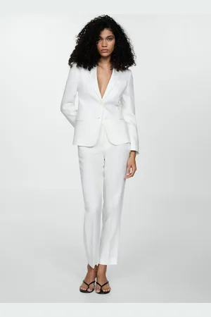 MANGO Pantalón traje lino