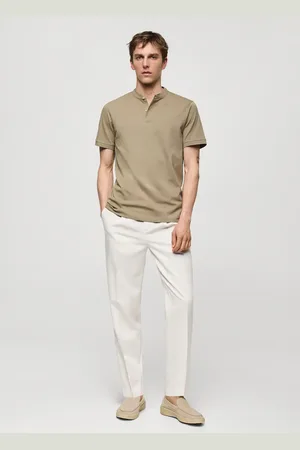 MANGO AN Pantalón lyocell algodón pinzas