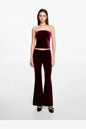 MANGO TEEN Pantalón flare terciopelo