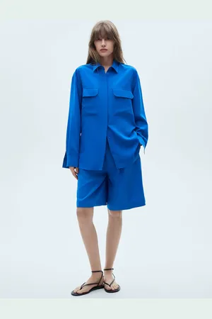 MANGO Camisa lyocell bolsillos