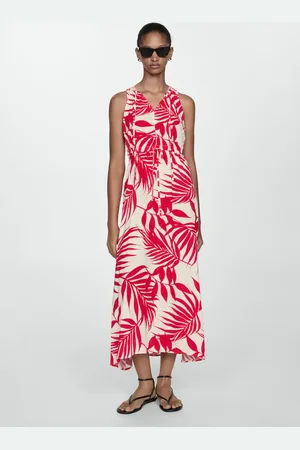 MANGO Vestido lazos estampado