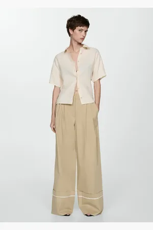 MANGO Camisa lino manga corta