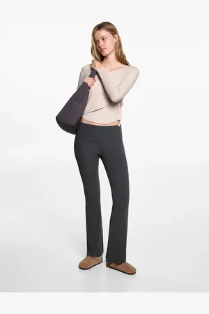 MANGO TEEN Leggings flare canalé
