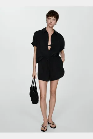 MANGO Shorts cupro rectos tiro alto