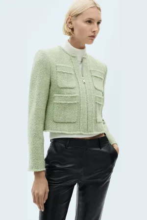 MANGO Chaqueta tweed cremallera