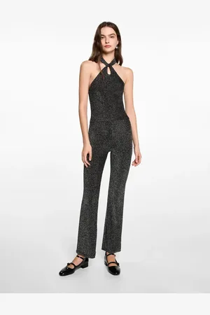 MANGO TEEN Top cuello halter lurex