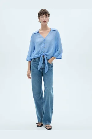 MANGO Blusa manga acampanada lazo
