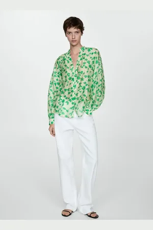 MANGO Camisa estampada lyocell