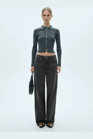 MANGO Jeans wideleg loose tiro bajo