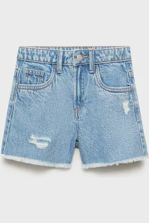 MANGO KIDS Shorts vaqueros bajo deshilachado 8