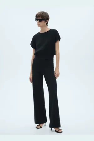 MANGO Pantalón wideleg punto fino