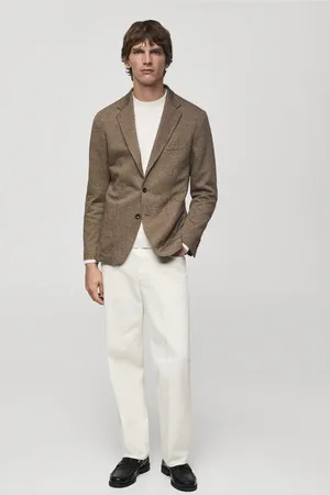 MANGO AN Americana slim fit micro pata de gallo 44