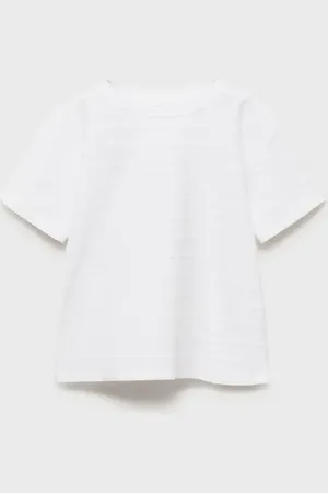 MANGO BABY Camiseta algodón rayas relieve 4 años