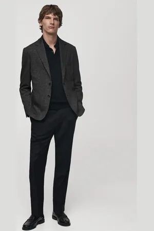 MANGO AN Americana slim fit micro pata de gallo 46