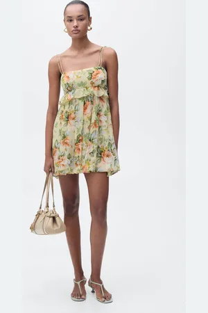 MANGO Vestido corto floral detalle volante