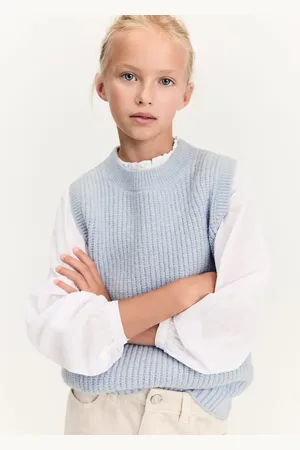 MANGO KIDS Chaleco punto canalé 8 años