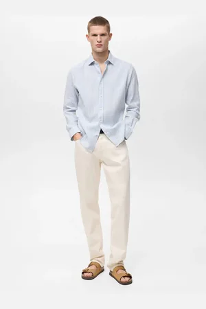 MANGO AN Camisa lino rayas regular fit CH