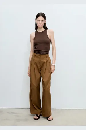 MANGO Top canalé algodón
