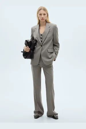 MANGO Blazer recta bolsillos solapa