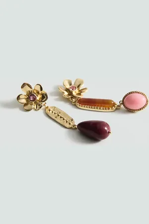 MANGO Pendientes abalorios colgantes combinados Unitalla