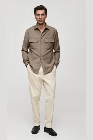 MANGO AN Camisa % lana bolsillos