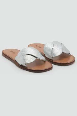 MANGO KIDS Sandalia metalizada entrelazada 2½