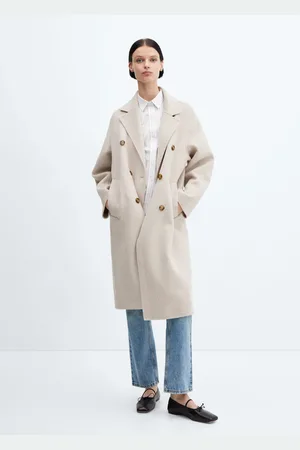 MANGO Abrigo lana handmade oversize