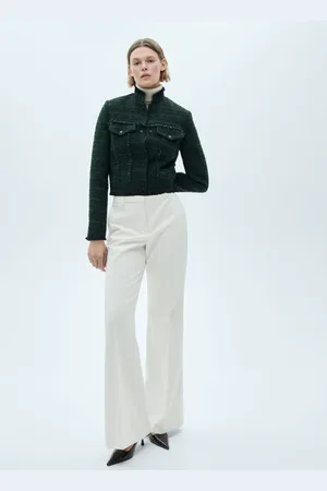 MANGO Chaqueta tweed cuello alto